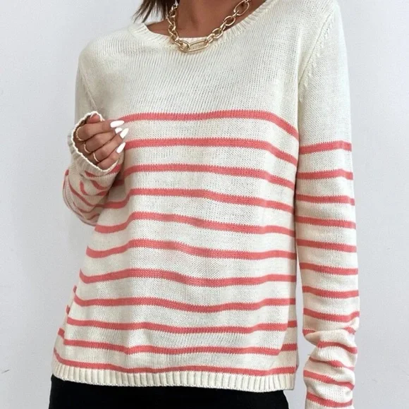 Split back sweater striped - Picture 2 of 3